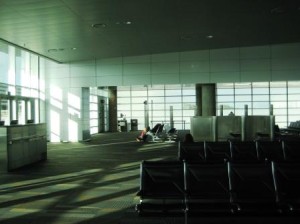 Alone on the Airport Concourse