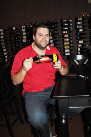 Lucas Meeker with "Handprint Merlot" Lucas Meeker with "Handpring Merlot", March 2, 2010