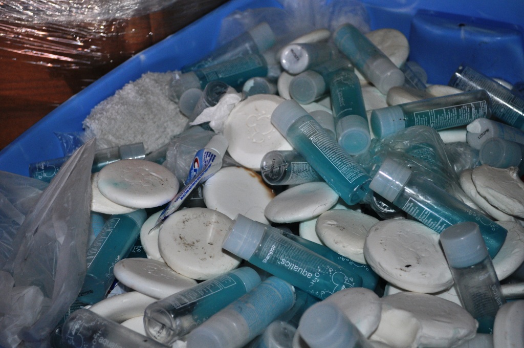 Soap from an Orlando Resort Arrive for Processing at Clean the World Soap from an Orlando Resort Arrive for Processing at Clean the World