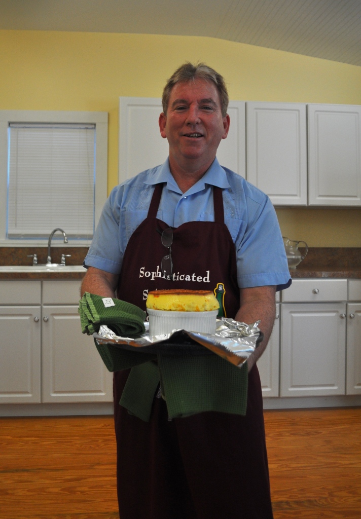 Chef Jim Tuttle Displays a Cheese Souffle, Mount Dora Historic Inn Chef Jim Tuttle Displays a Cheese Souffle, Mount Dora Historic Inn